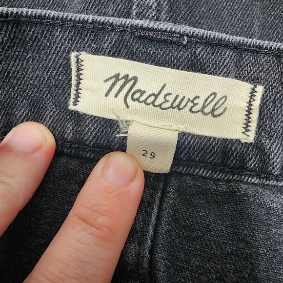MADEWELL Washed Black McCarren Raw-Hem Jean Skirt Size 29 - Picture 6 of 7